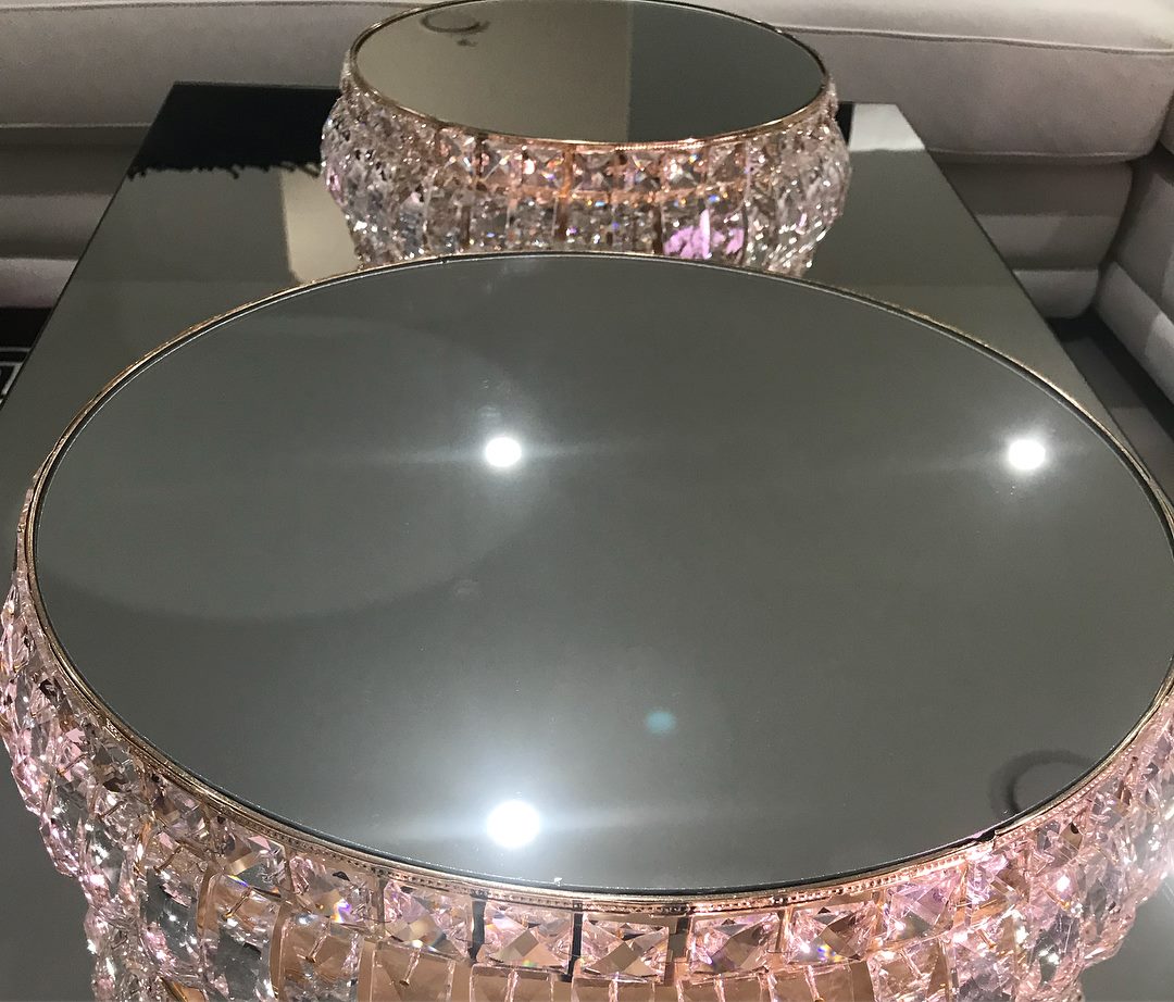 Mirror cake stand best sale